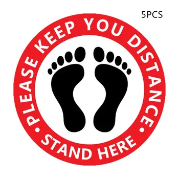 

Please keep your distance Safety signs 7-inch round pressure-sensitive adhesive pressure-sensitive vinyl walking signs
