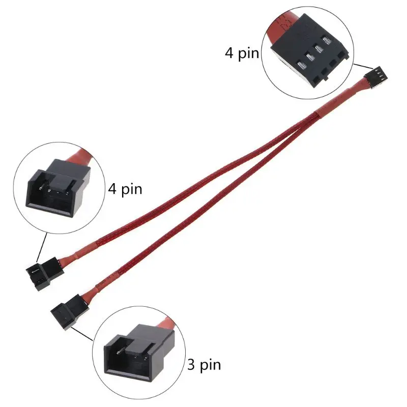 C7AB PWM 4pin вентилятор с длинными рукавами удлинитель сплиттер концентратор