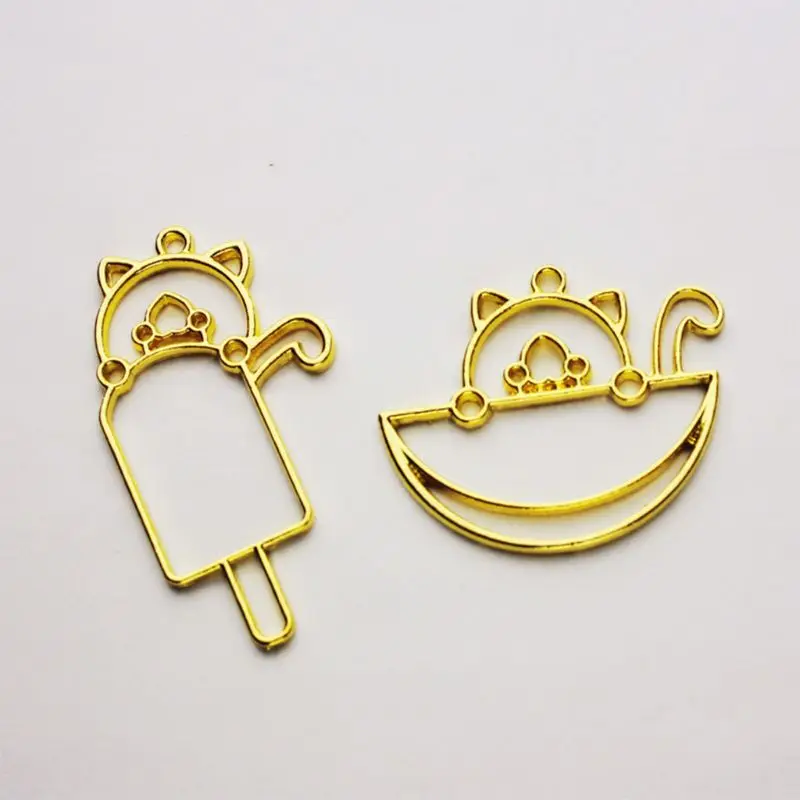 Кулон ожерелье DIY ремесла УФ смолы металла эпоксидной рамки мультфильм форма животного