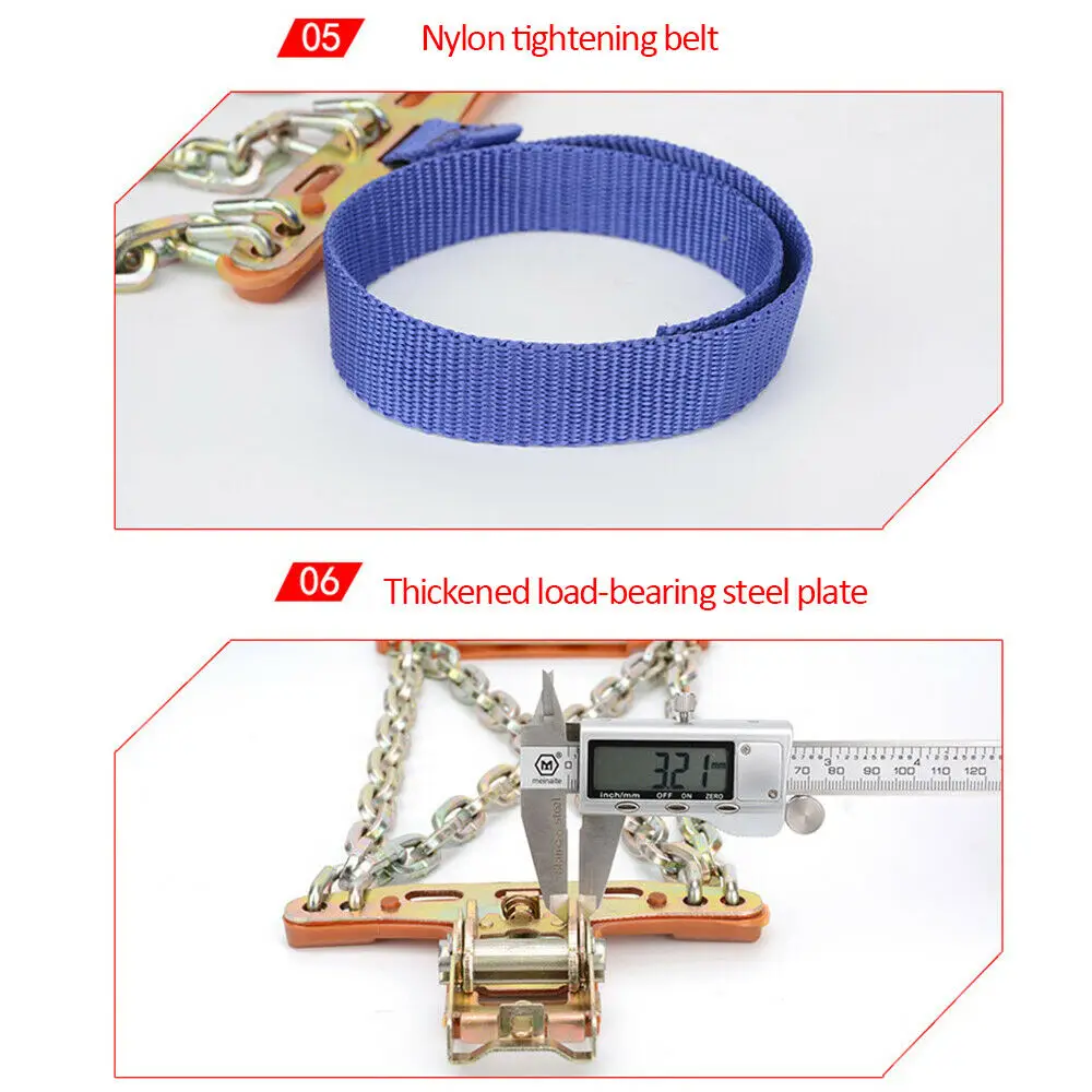 4: для детей от 6 до 12 лет шт./компл. Универсальный Сталь грузовик обода сплавочных колес шин снега льда цепи ремень противоскользящее колесо цепи Безопасные дороги+ коробка сумка