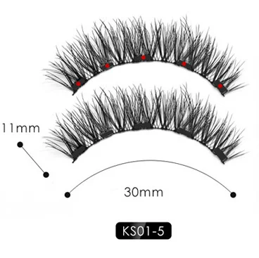 Магнитные ресницы 5D подводка для глаз магниты двухслойные накладные ресницы магнитные без клея натуральные Мягкие Накладные ресницы для наращивания - Color: ks01 lashes