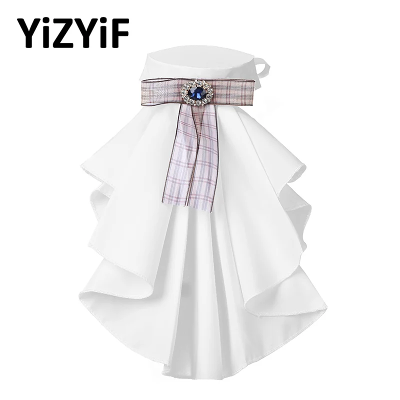 Victorian Renaissance Detachable Ruffled Jabot Neck Collar Stage Party Steampunk Costume Accessory Fake collar |