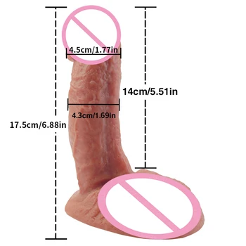 Soft Real Skin Silicone Huge Dildo Realistic Suction Cup Dildo Male Artificial Rubber Penis Female Dick Sex Toys For Women Dildo 2