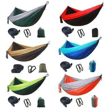 

Outdoor Backyard Swing Chair Bed Hammock with Buckle Rope Camping Hunting Double for Home Garden Laying Accessories