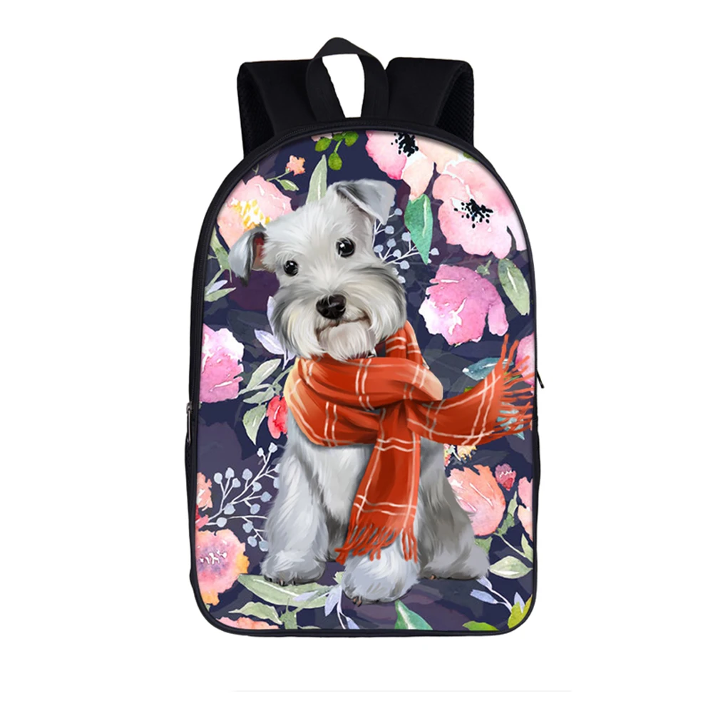 Schnauzer Puppy/Йоркширский терьер/бульдог рюкзак для девочек подростков мальчиков