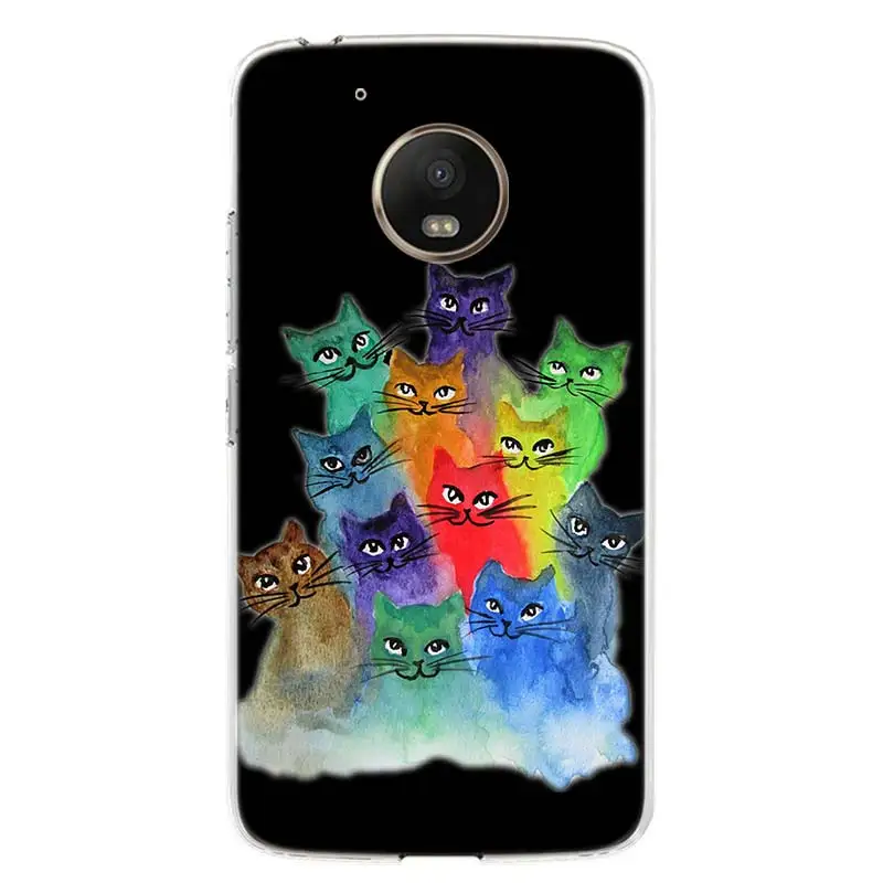Чехол для телефона с милым котиком и кошачьим котиком для Motorola Moto G7 G6 G5S G5 E4 Plus G4 E5 Play power EU Подарочный чехол с рисунком