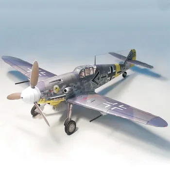 

German Fighter Messerschmitt Bf-109 DIY 3D Paper Card Model Building Sets Construction Toys Educational Toys Military Model