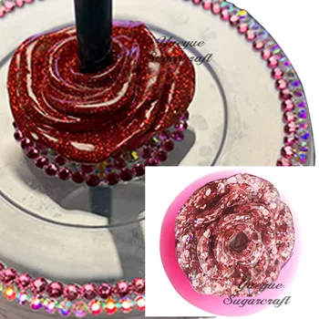 

Rose Straw toppers Silicone Mold DIY Epoxy Mould fondant molds cake decorating tools chocolate gumpaste mold fondant tools