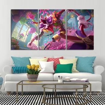 

3pcs LOL Fiddlesticks Game Poster League of Legends Game Artwork Wall Paintings Canvas Art for Home Decor,Unframed