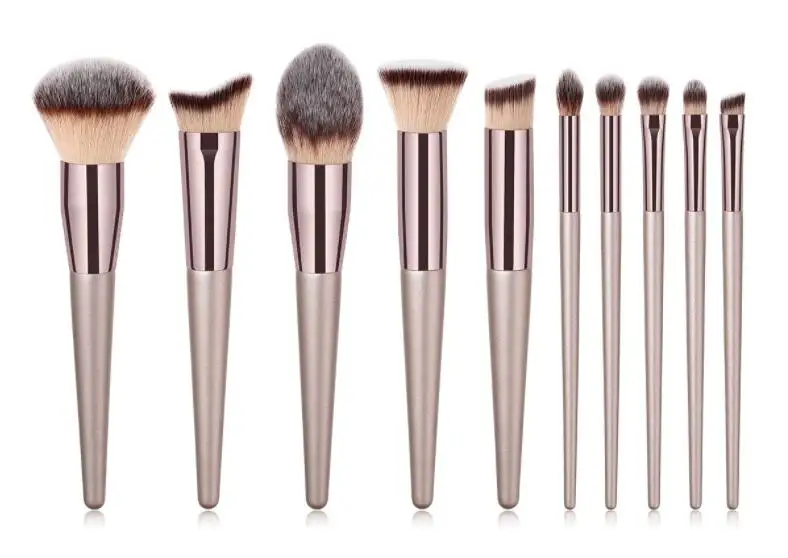10 piezas pinceles de maquillaje de pinceles de maquillaje corrector de sombra de ojos de la Fundación maquillaje cepilo h
