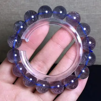 

Firework Natural Blue Super Seven 7 Rutilated Quartz Clear Round Beads Bracelet 12.7mm For Women Men AAAAAA