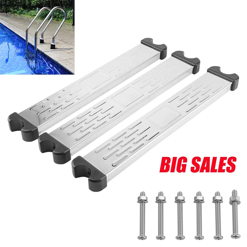 

Stainless Steel Swimming Pool Pedal Replacement Ladder Rung Steps Anti Slip Accessories LE66