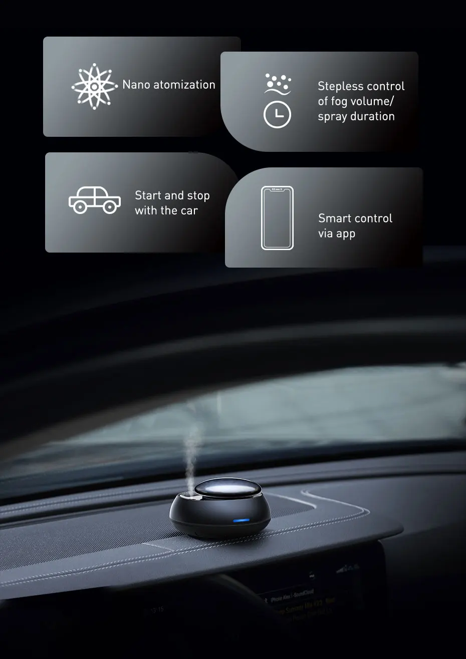 Baseus smart car air freshener with stepless fragrance control