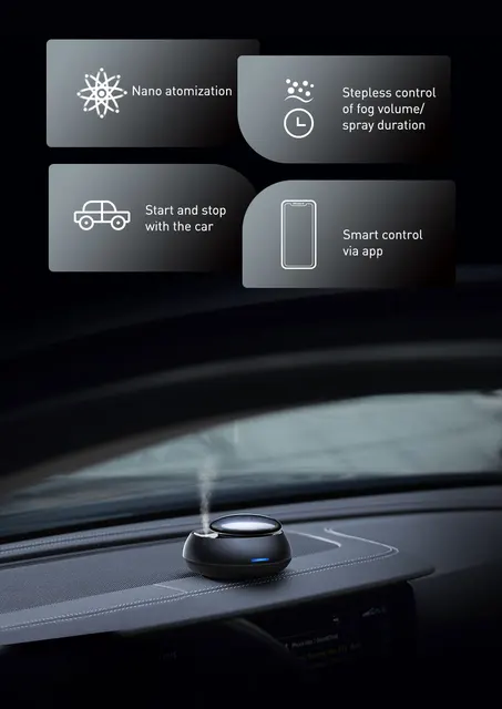 Baseus Auto Lufterfrischer Parfüm Smart APP Control Auto Duft Für Auto  Innen Zubehör Stufenlos Einstellen Auto Diffusor