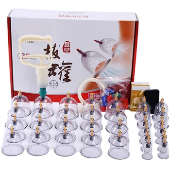 

32 Pieces Chinese Vacuum Cupping Cans Cups Kit Pull Out a Vacuum Apparatus Massage Cupping Therapy Relax Suction Pumps Massagers