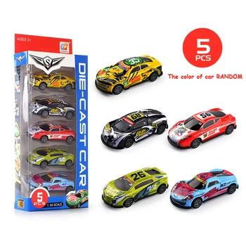 

1:64 Mini Car Toys Racing Cartoon Vehicles 5Pcs/Set Drop resistanc Alloy Diecast Metal Model Kids Children Pocket Toys Gift