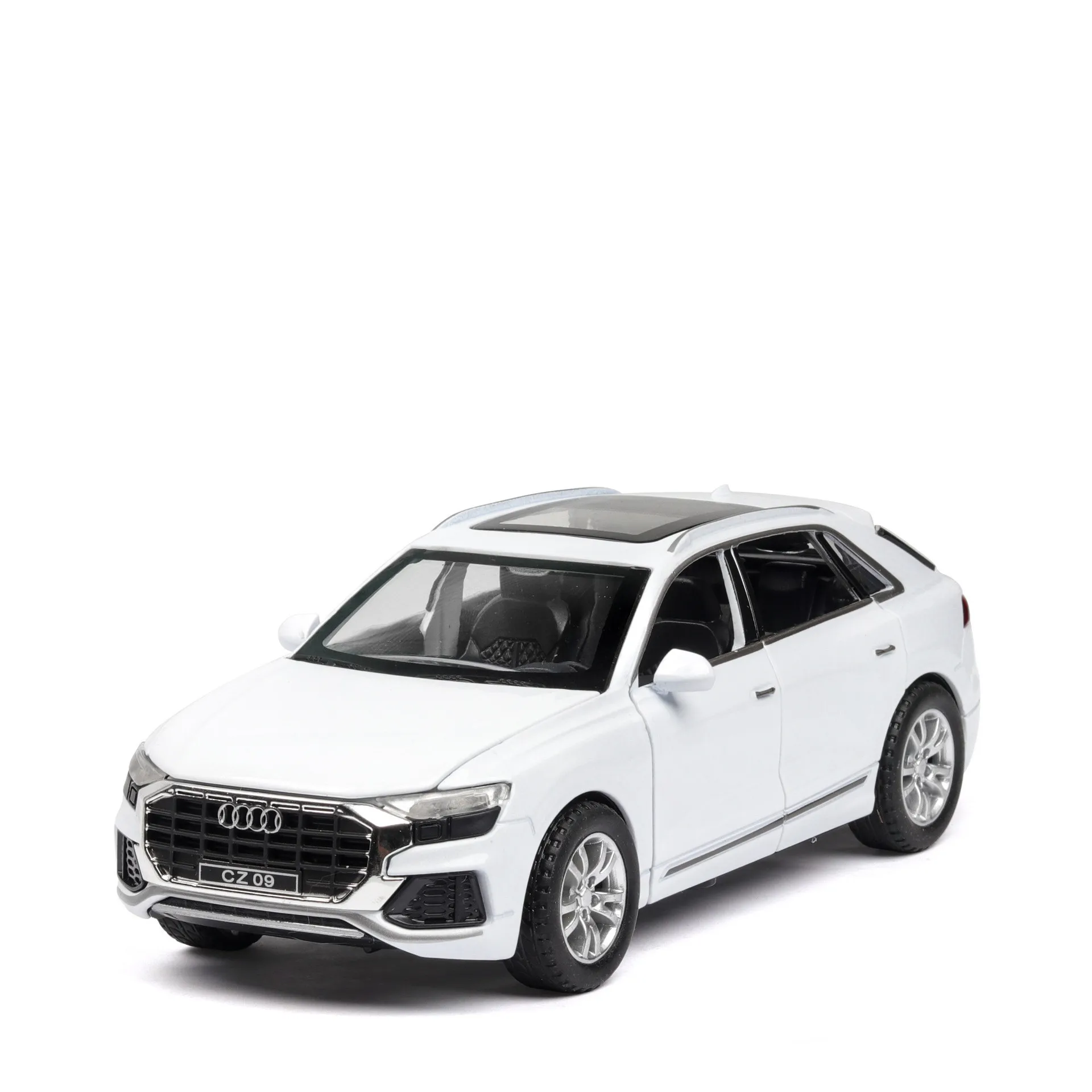 Высокая имитация 1:32 Q8 SUV модель автомобиля из сплава литой металл 6 дверей звук и