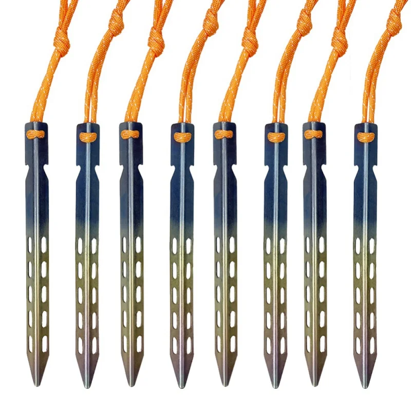 8 шт. из титана для палатки Peg Kit ветрозащитный Открытый Кемпинг Pegs аксессуары