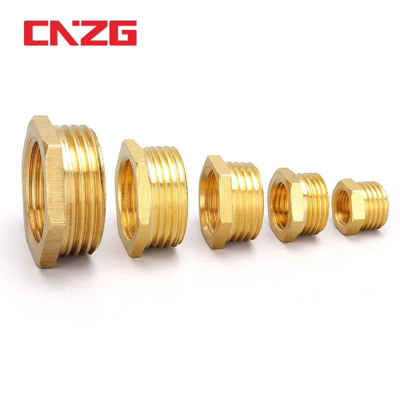 Brass Hex Bushing Reducer Pipe Fitting 1/8 1/4 3/8 1/2 3/4 F to M Threaded Reducing Copper Water Gas Adapter Coupler Connector pipe fitting water pipe fitting hose pipe fitting