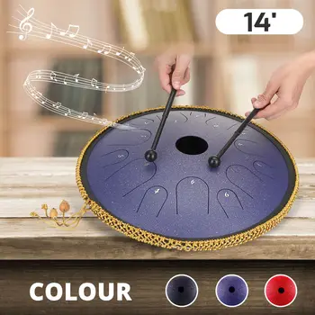 

Upgraded 14inch Professional 14 Notes Handpan drums Brass Handrum+ Carrying Bag Hand Drum Percussion Musical Instruments Gifts