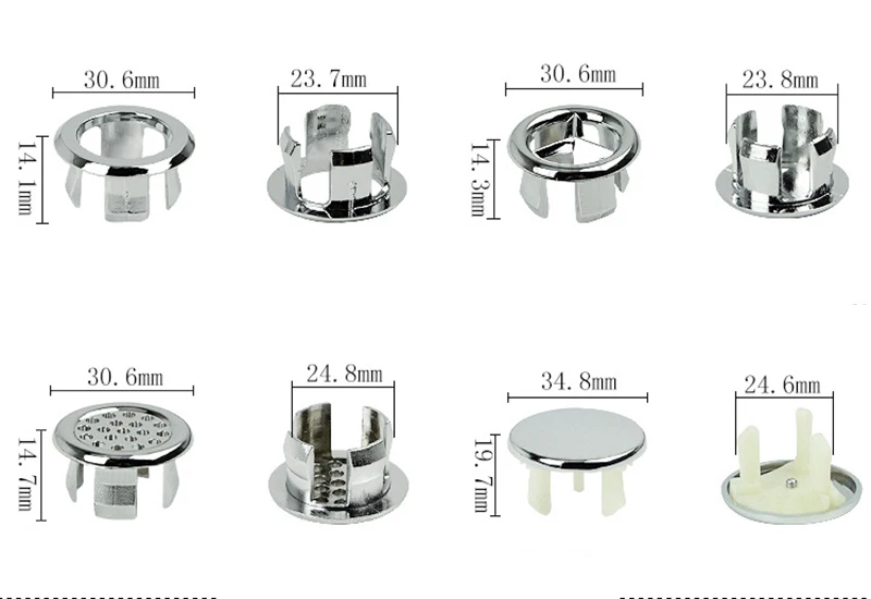 Sink Overflow Cover Bathtub Sink Ring Plastic Silver Plated Decoration Bathroom Ceramic Basin Overflow