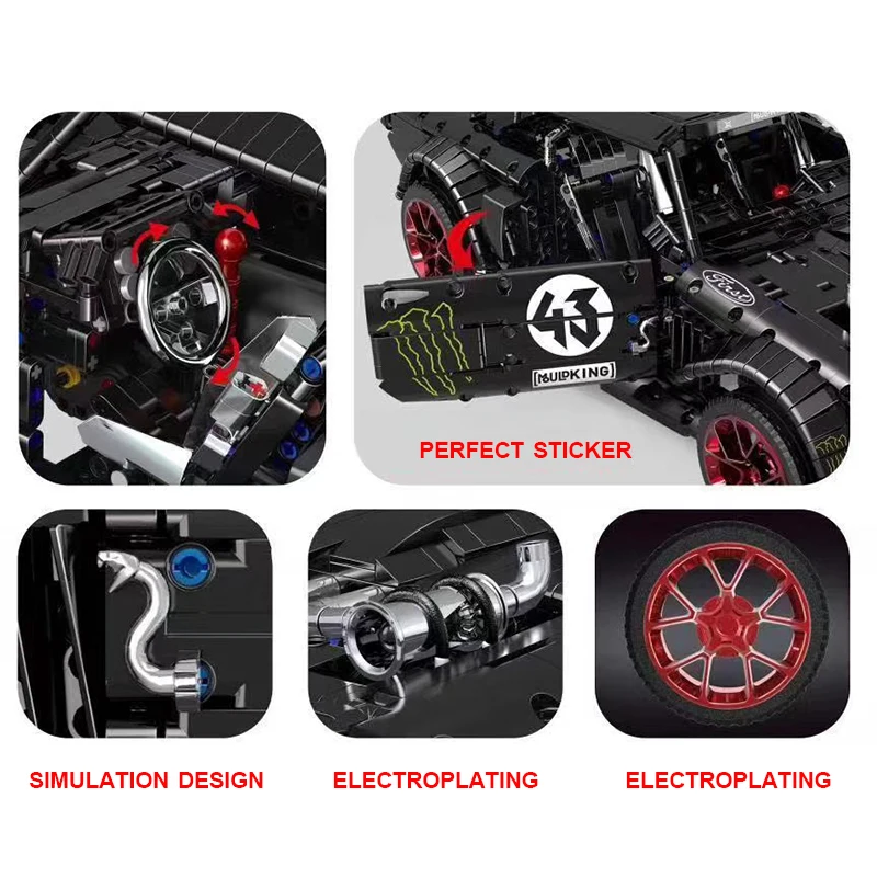 Новое приложение RC Technic автомобиль Ford Mustang Hoonicorn с 5292 мотором совместимый MOC-22970 строительный блок кирпичи развивающие игрушки подарки