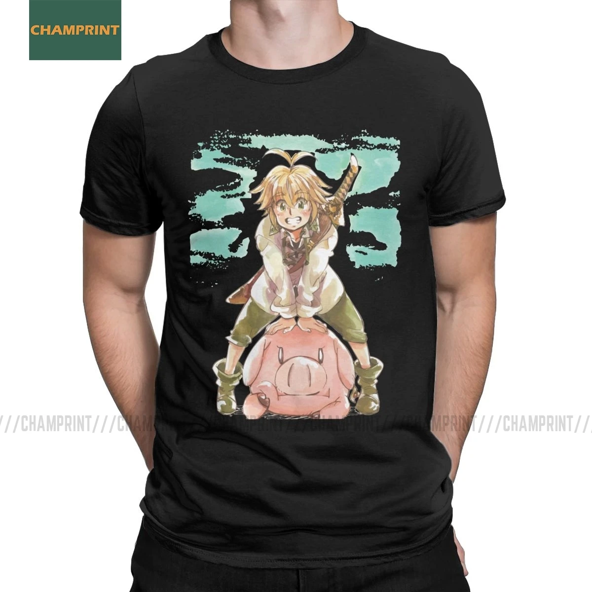 Nanatsu No Taizai семь смертных грехов Футболка для Для мужчин аниме фелек свинья ястреб