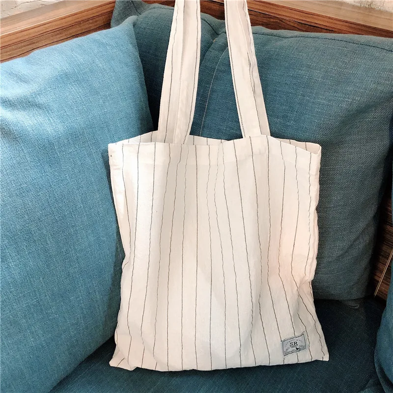 

Youda Plaid Striped Shoulder Bag Original Personality Large Capacity Canvas Bags Korean Student Handbag Female Classic Tote