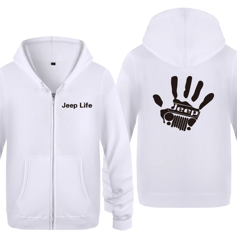 BAY HET Jeep Wave Handprint Grill Wrangler Club креативные толстовки мужские мужские флисовые толстовки на молнии с капюшоном кардиганы - Цвет: BAY HET