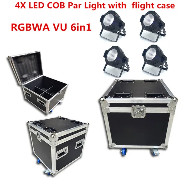 4X200 Вт led par COB f светильник чехол dmx кабель RGBWA UV 4в1/RGB 3в1/теплый белый холодный белый Светодиодный точечный светильник световая установка диджея dmx контроллер - Цвет: RGBWA UV 6in1