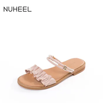 

NUHEEL women's shoes new summer students wild fashion open toe gentle strap flat sandals women