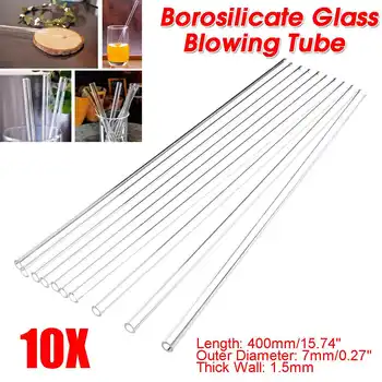 

10Pcs 400mm OD 7mm 1.5mm Thick Wall Borosilicate Glass Blowing Tube School Lab Use Stiring Stirrer Laboratory Glass Buret Mixer