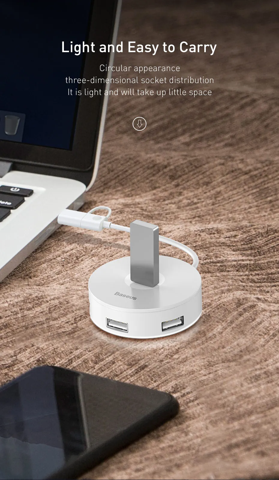 Baseus usb-хаб C концентратор для нескольких USB 3,0 для MacBook Pro huawei mate адаптер док-станция высокоскоростной Тип C концентратор USB 2,0 разветвитель расширитель