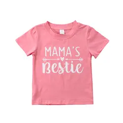 Mama's bestie/футболка с короткими рукавами и принтом для девочек