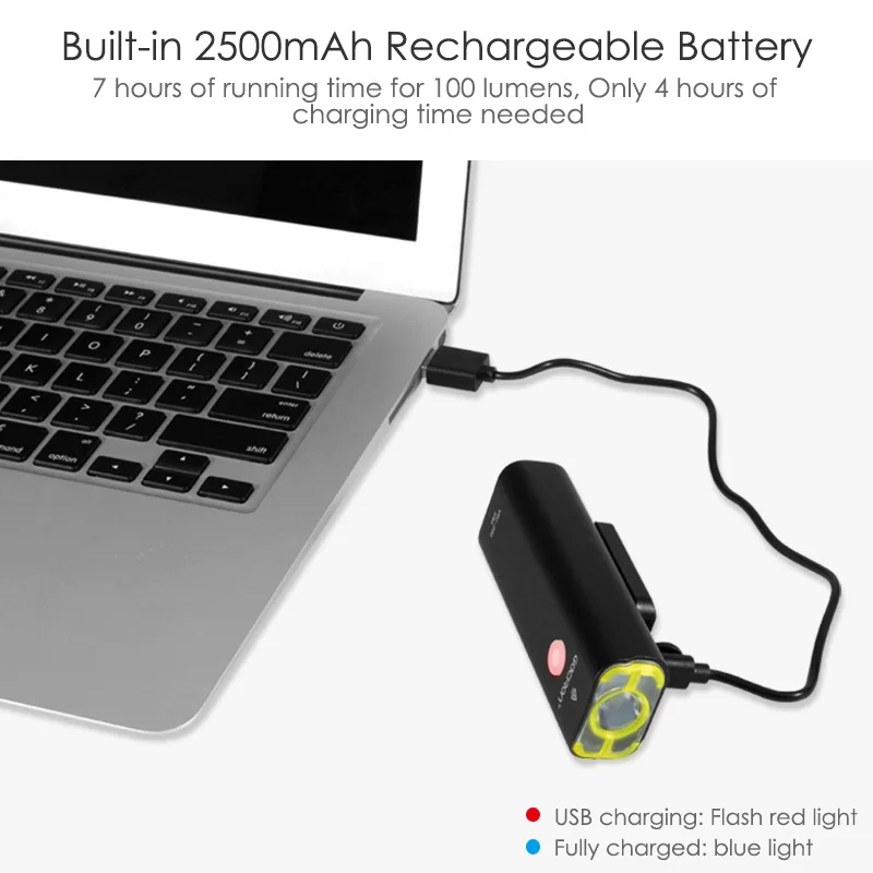 GACIRON Велоспорт Водонепроницаемый IPX3 светодиодный свет USB Перезаряжаемый мини-велосипед 400 люмен руль фара дорожный велосипед MTB