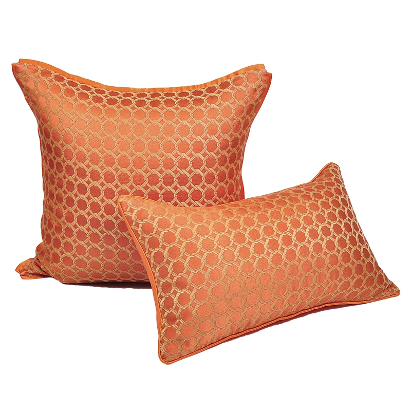 

INS style pop orange simple pattern square sofa pillow cover rectangular waist pillow cushion cover