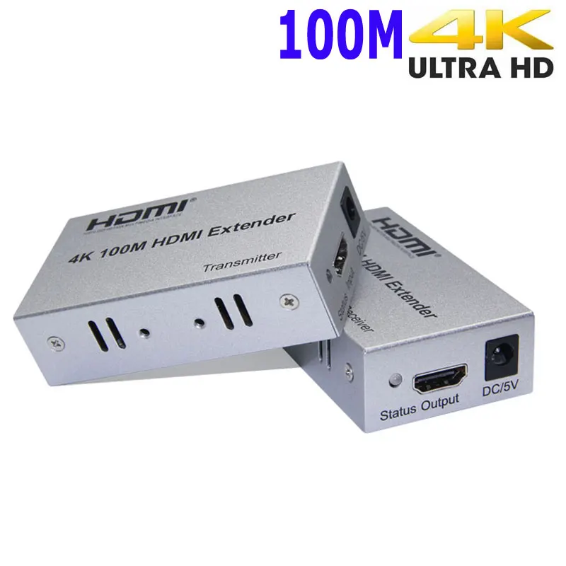 

4K HDMI Extender 100M R/L Audio Out HDMI Signal Extension IR Control By Cat5E CAT6 RJ45 Ethernet LAN Cable Converter TX To RX