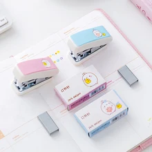 1 набор мини-степлер с 640 скобами, настольный степлер, емкость 15-25 страниц, встроенный штапельный инструмент для удаления, пружинный степлер