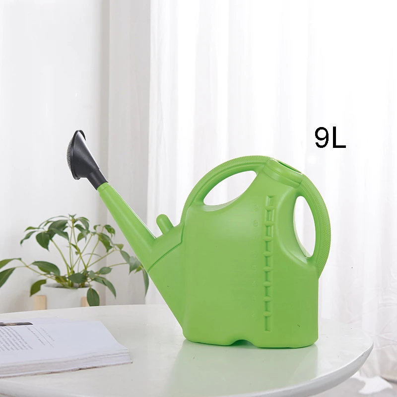green 9L 5-9л большой емкости пластик/длинный рот Лейка для разбрызгиватель для цветов полив чайник бытовой толстый полив горшок - Цвет: green 9L
