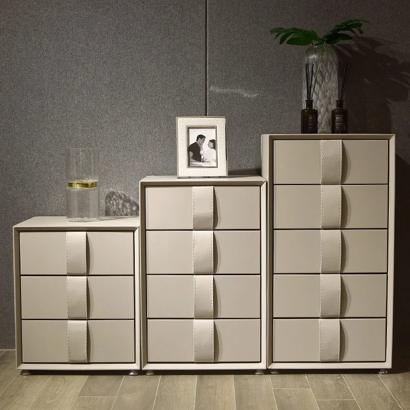 wooden leather cabinet 3 drawers + 4 drawers + 5 Living Room home side chest minimalist modern rectangle mesas de basse