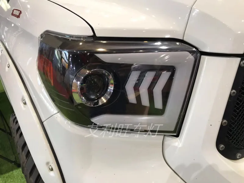 Автомобильный Стайлинг, чехол на голову для Toyota Tundra, фары, Tundra, светодиодный фонарь, DRL Объектив, двойной луч, би-ксенон, автомобильные аксессуары
