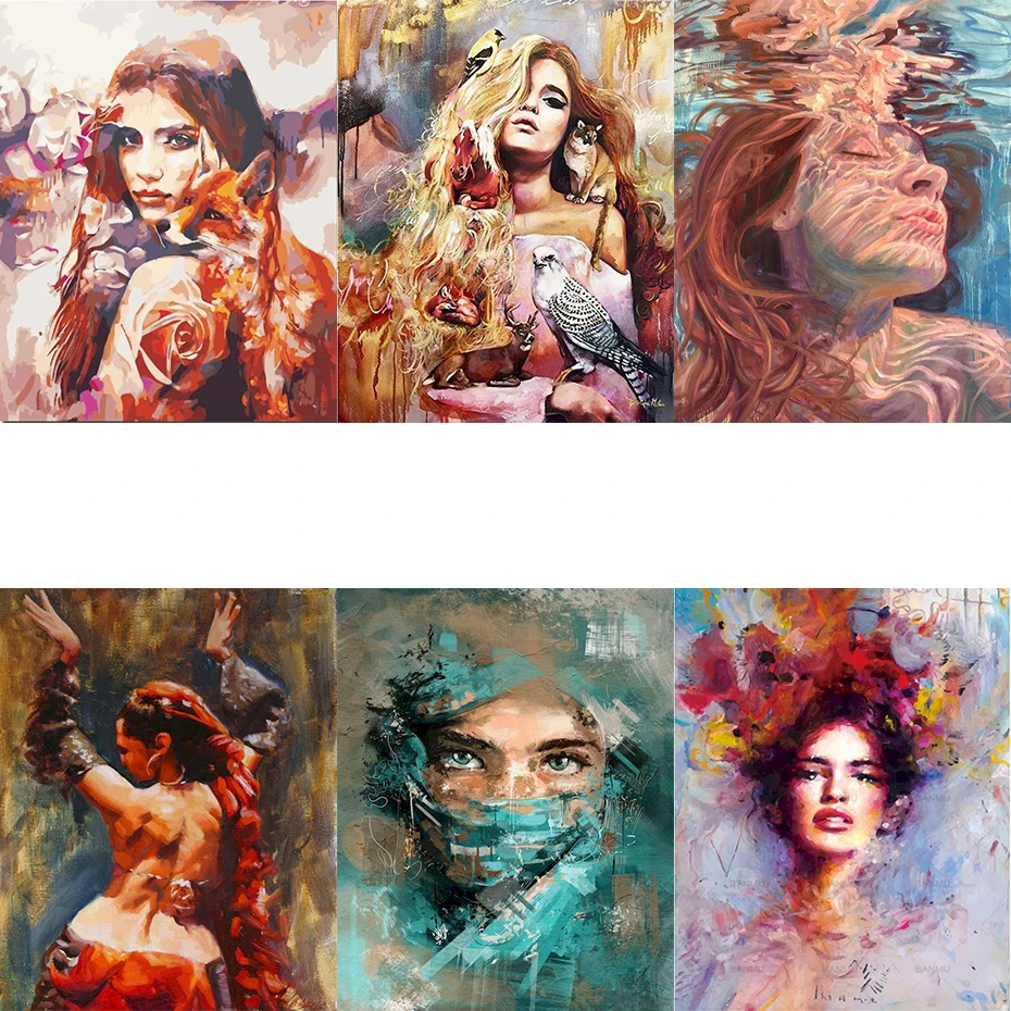 

AMTMBS Pictures By Numbers Flower Acrylic Drawing Canvas Oil Painting Numbers For Adults Home Decoration Gift