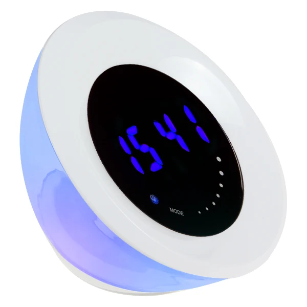 12 белый+ 15 RGB светодиодный сенсорный переключатель изменение цвета атмосферная лампа красота синий светильник Отображение времени будильник
