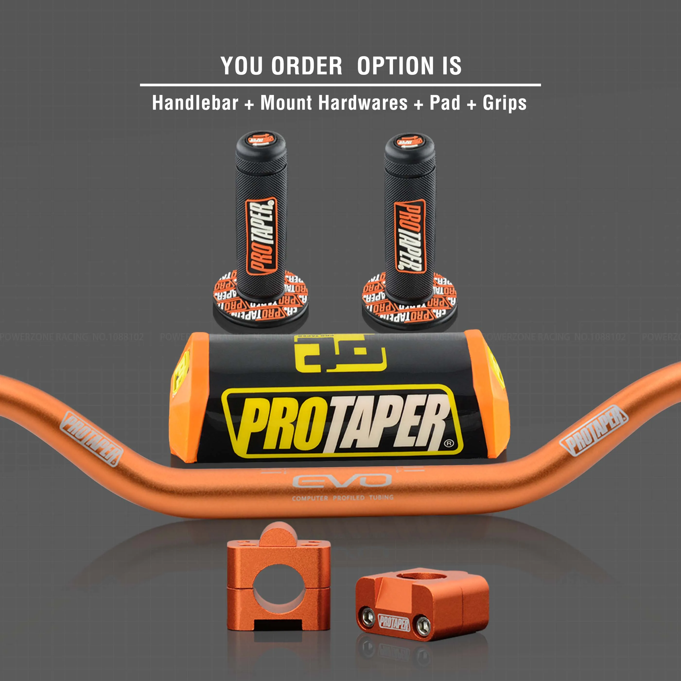 Orange Full Kit Руль для Pro Taper Pack Bar 1-1/" Классическая дверная ручка барные Колодки Ручки Pit Pro Racing Dirt Pit Bike мотоцикл с адаптер cnc - Цвет: Orange Full Kit