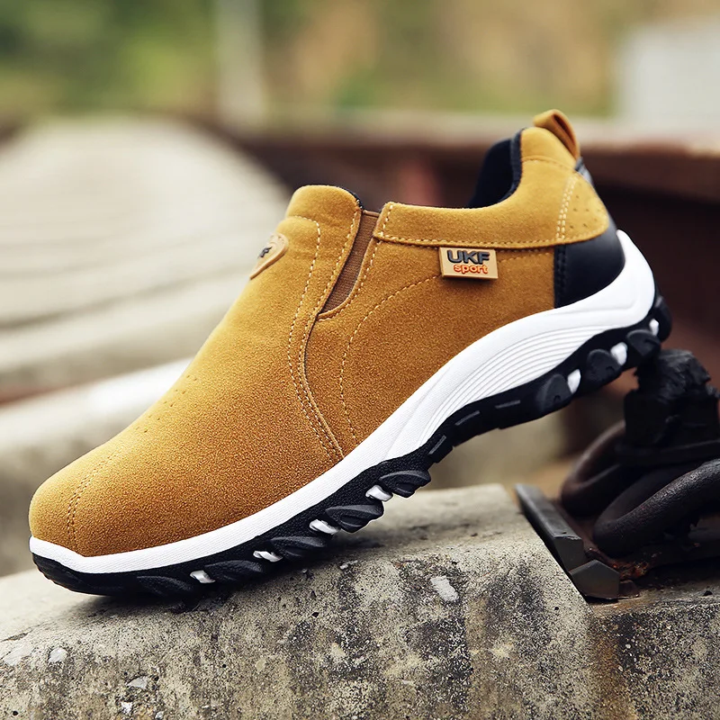 

Men Shoes Outdoor Breathable Mens Hiking Sneakers Travel Shoes Solid Bottom Loafers Casual Shoes Non-slip Wear Work Shoes