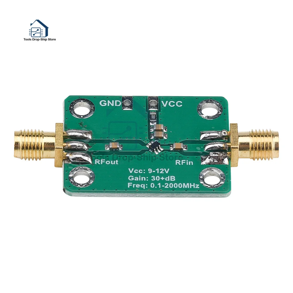 Radio Frequency Wideband Amplifier Low Noise Amplifier LNA 9-12V (0.1-2000MHz Gain 30+dB)