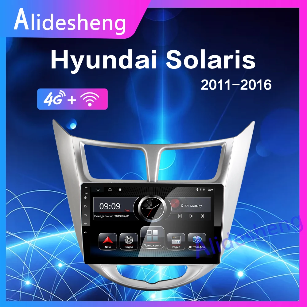 4G Android 8 1 автомобильный мультимедийный плеер для hyundai Solaris 2011 2012 2013 2014 2015 2016 gps