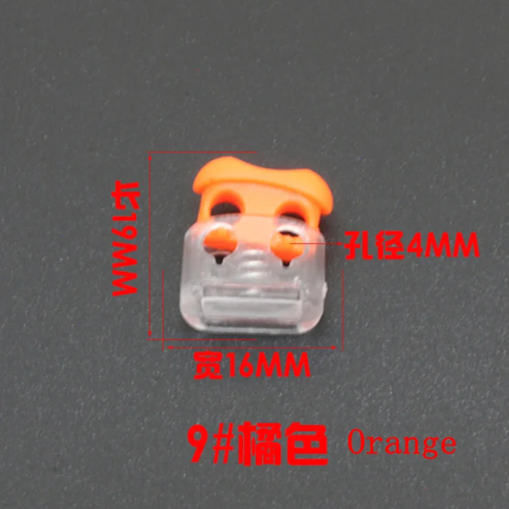 100 шт 19 различных видов красочных пластиковых шаров Блокировка шнура пружинный фиксатор амортизационный шнур K-358 - Цвет: 9 orange