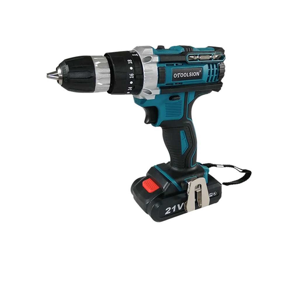 New 21V Impact Mini Drill Hammer Drill Electric Power Tool Cordless Impact Screwdriver Electric Hammer Drill For Renovation Team07