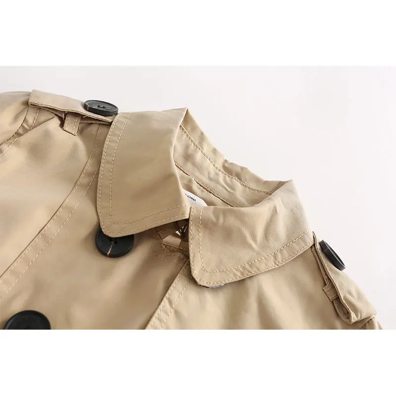 New Autumn And Winter Girls Windbreaker British Style Fashion Warm Double-Breasted Belt Lapels Girls Coat